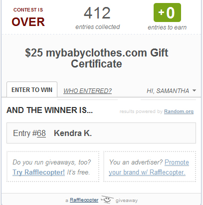 mybabyclothes Winner