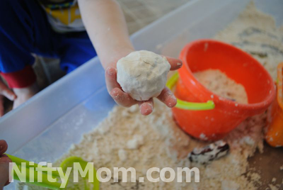 Flour and Baby Oil Forms a Ball