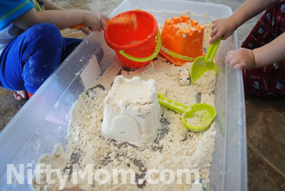 Making castles with moon sand