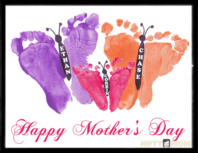 Toddler Footprint Butterflies – Mother 