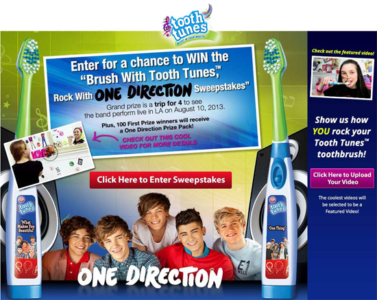 Brush with Tooth Tunes™, Rock with One Direction Sweepstakes  #ToothTunes1D