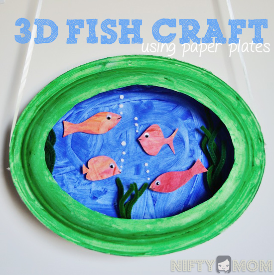 Make a 3D Fish Scene with 2 Paper Plates #preschoolcrafts