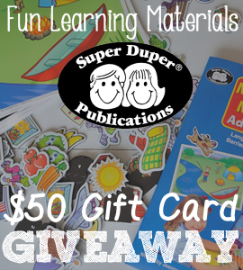 Super Duper Publications $50 Gift Card Giveaway