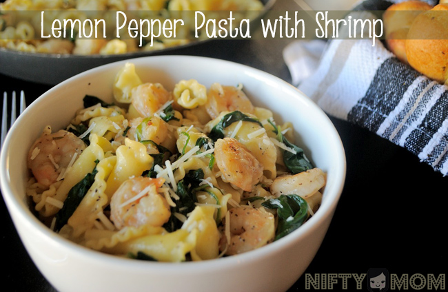 Lemon Pepper Pasta with Shrimp #SauteExpress #Shop