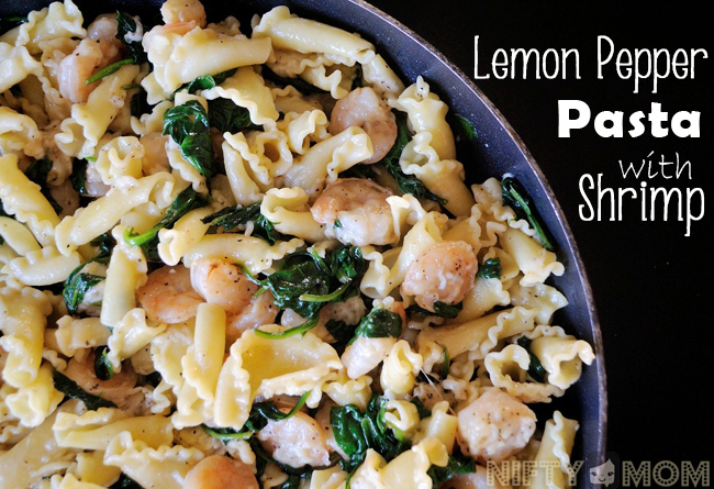 Quick Dinner Idea - Lemon Pepper Pasta with Shrimp #SauteExpress #Shop