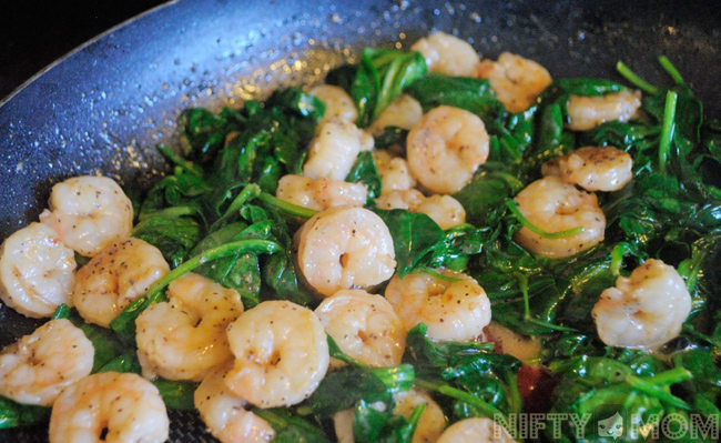 Saute Shrimp and Spinach in Lemon Pepper Sauté Express® Sauté Starters #SauteExpress