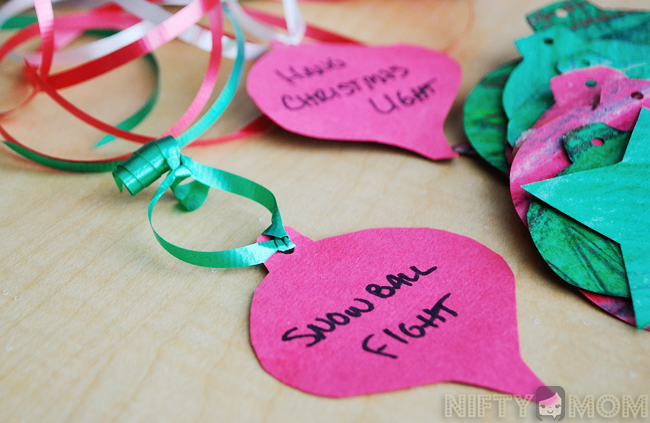 Christmas Bucket List Ornaments with Printables