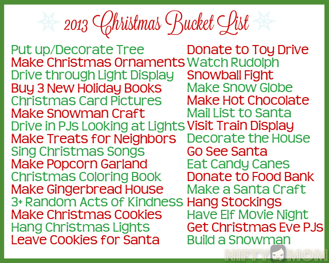 Fun Christmas Bucket List Ideas + Printables Nifty Mom