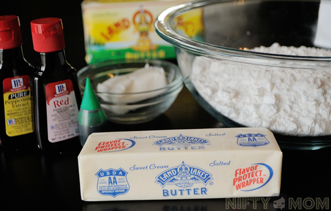 Filling Ingredients for Dark Chocolate Mint Sandwich Cookies