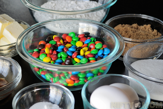 Ingredients for Mini M&M Cookies