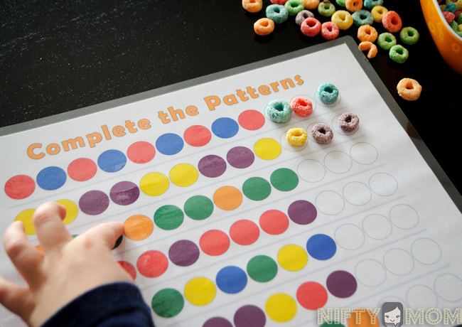 Printable Complete the Pattern Froot Loop Activity Sheet