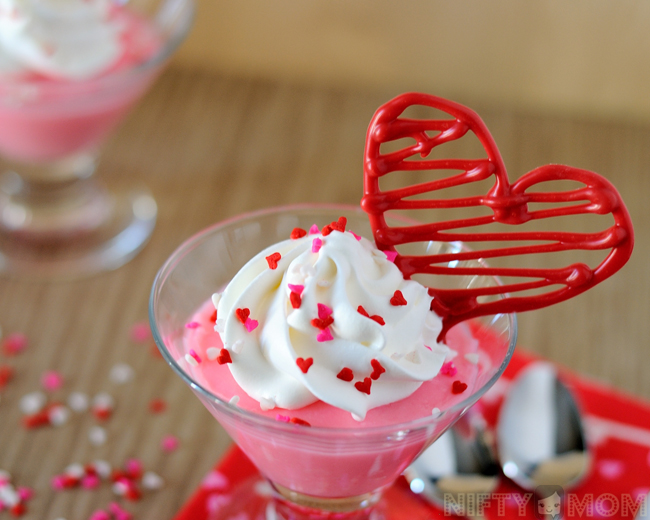 No Bake Valentine's Day Dessert with Piped Hearts