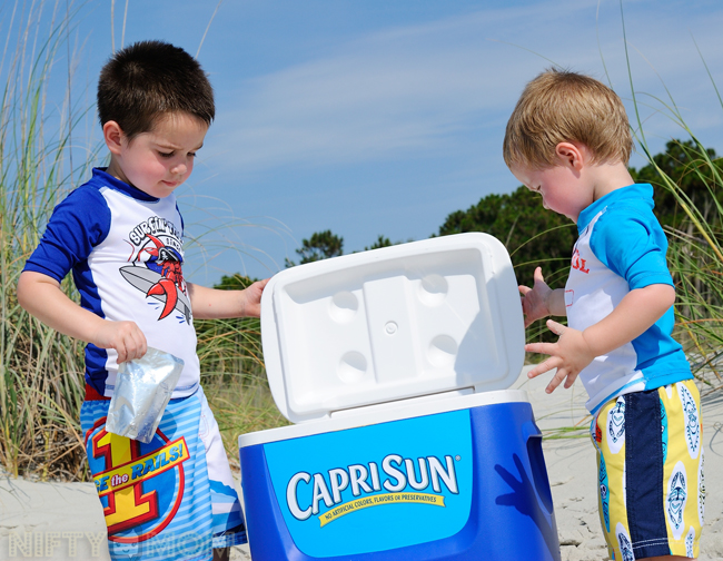 Drink Break at the Beach #CapriSunMomFactor