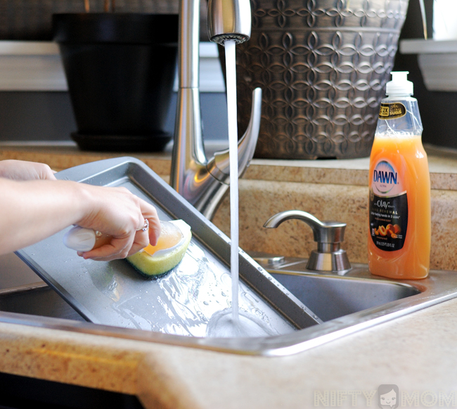 Washing Dishes using Dawn Hand Renewal