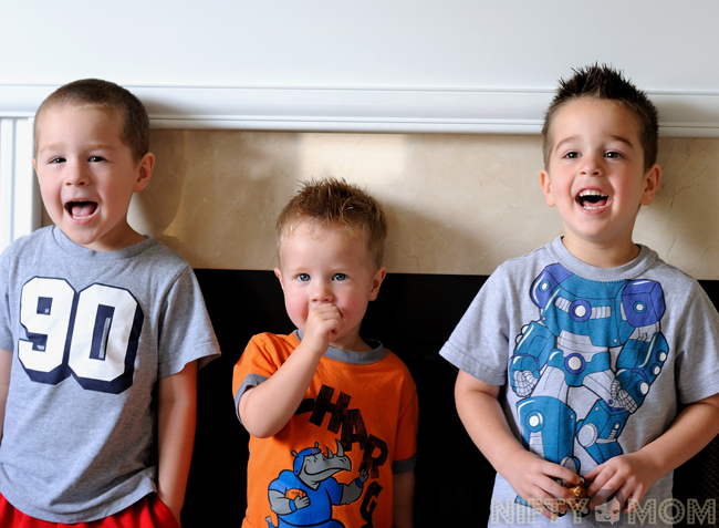 Happy boys with new haircuts