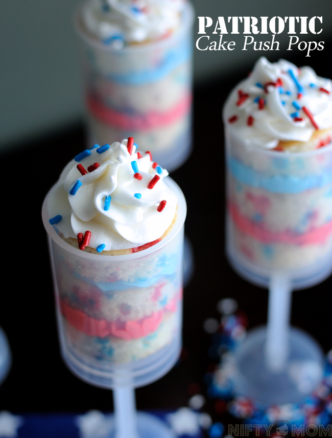 Patriotic Cake Push Pops