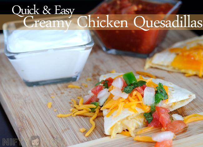 Quick & Easy Creamy Chicken Quesadillas Recipe #Labels4Edu #shop
