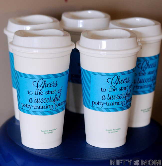 Mom Gifts with Starbucks Gift Cards at Potty Training Party