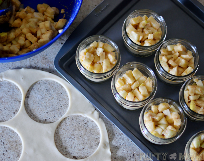 Making Apple Pies in Jelly Jars