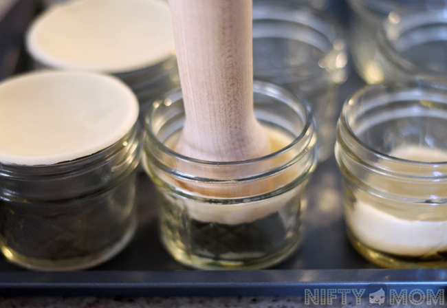 Pie Crust into Mini Mason Jars