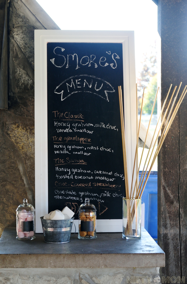 S'mores Party Menu Board