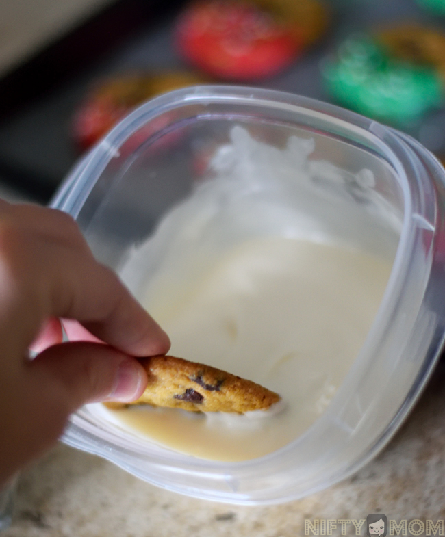Dipping Cookies in Candy Melts