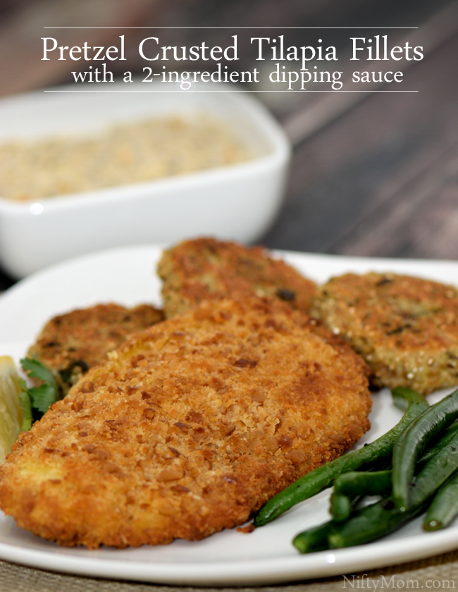 Pretzel Crusted Tilapia Fillets with a 2-Ingredient Dipping Sauce #SamsClubSeafood