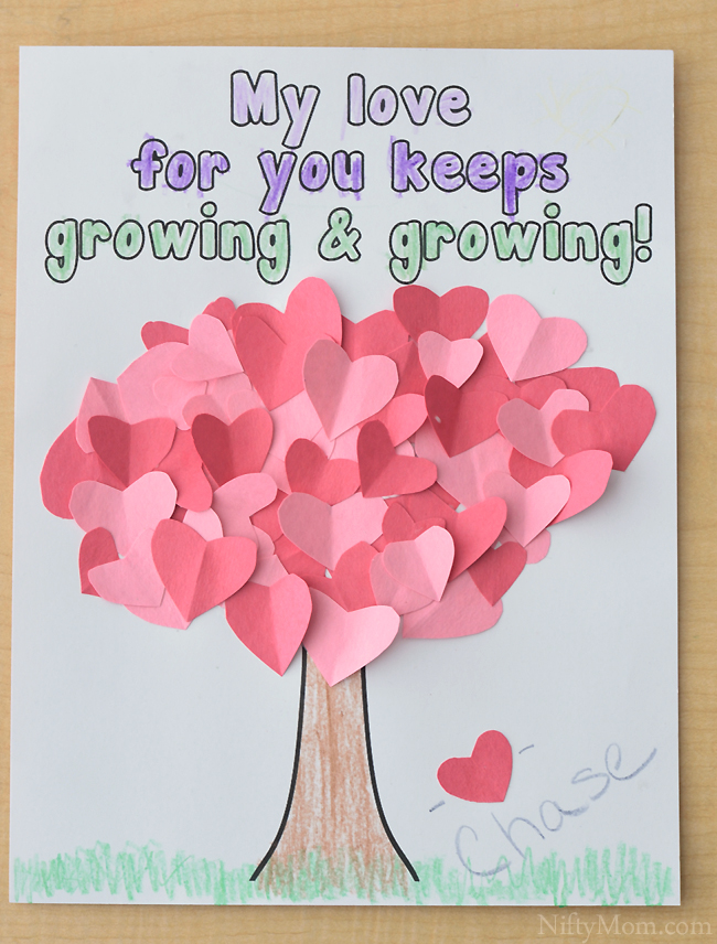 Heart Tree Craft for Kids Valentine's Day