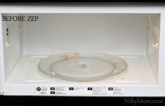 Zep Microwave Miracle Foaming Cleaner Before & After #ZepSocialstars