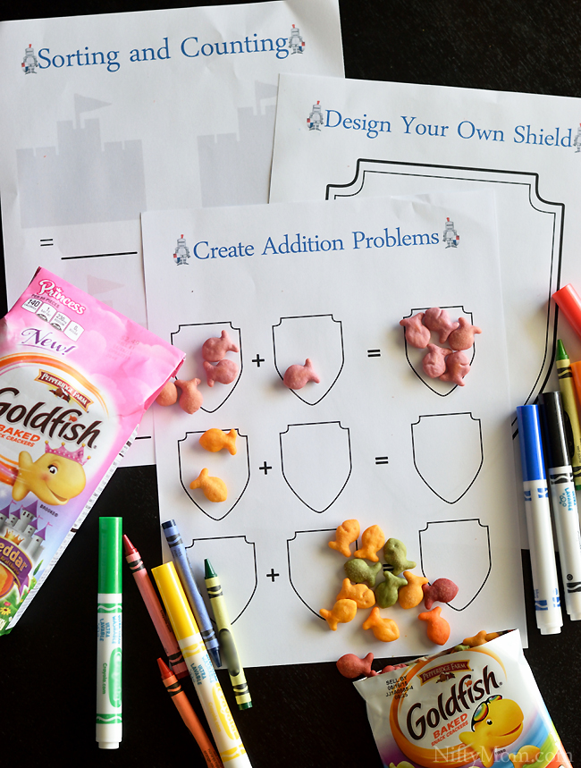 Knight Activity Sheets (free printables included) and Snack Time Ideas #GoldfishTales