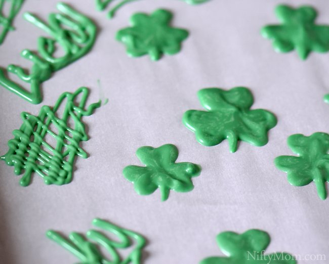 Piped Candy Melts for St. Patrick's Day