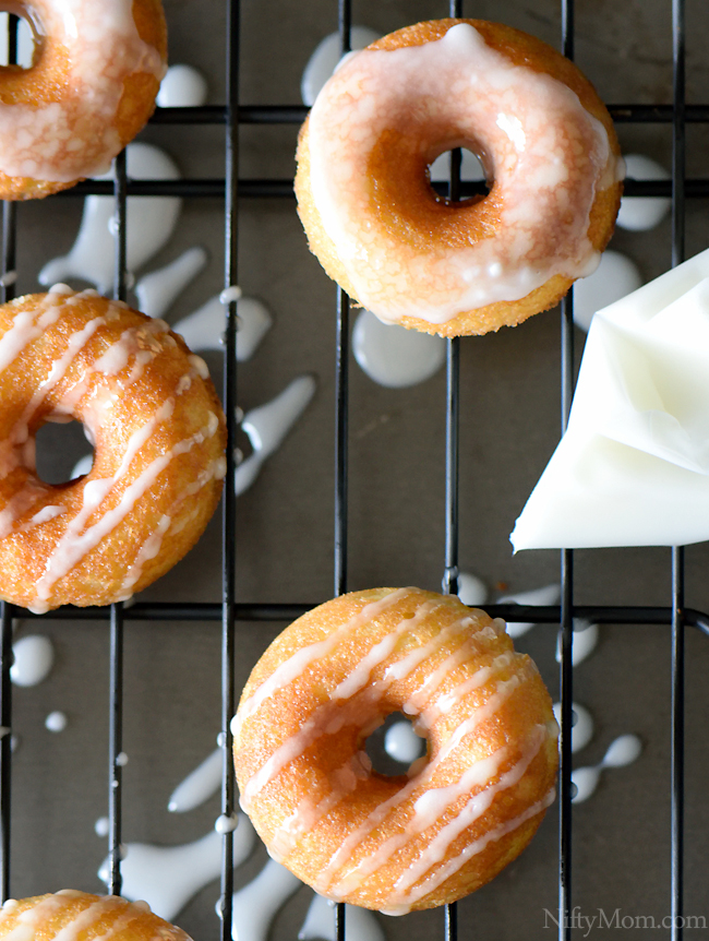 Iced Homemade Vanilla Mini Donuts