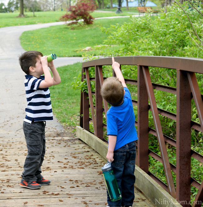 Outdoor Adventure - I Spy with DIY Binoculars #GoldfishTales