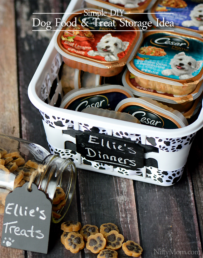 Simple DIY Dog Food & Treat Storage Idea #CesarHomeDelights