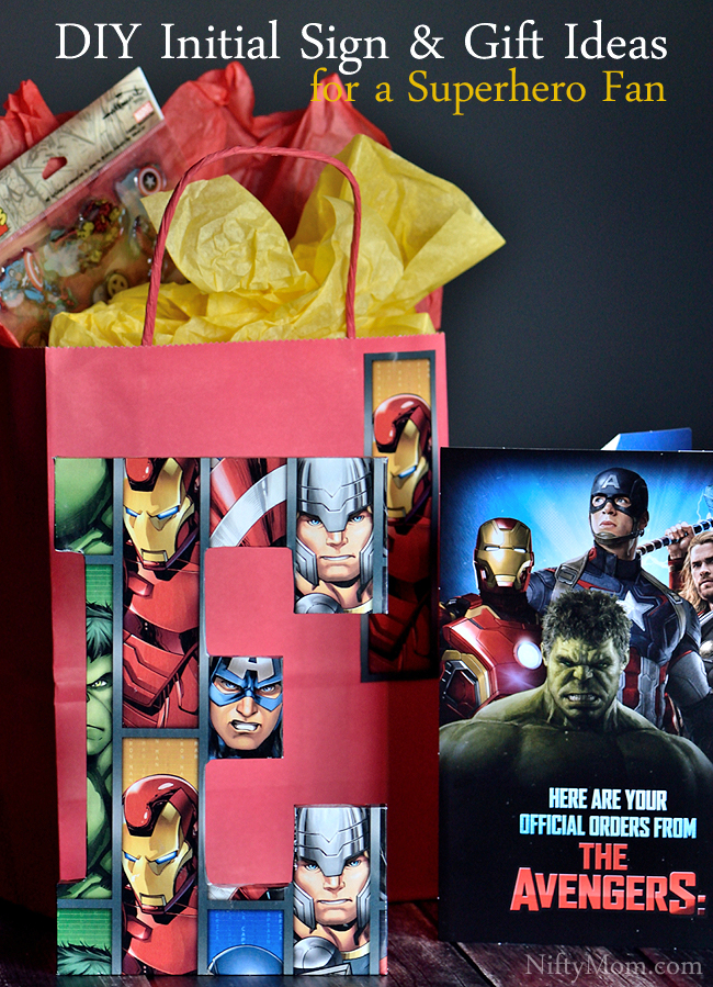 DIY Initial Sign & Gift Ideas for a Superhero Fan #SendSmiles