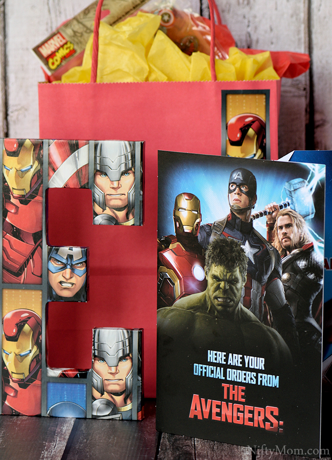 DIY Avengers Initial Sign Covered in Wrapping Paper & Gift Idea #SendSmiles