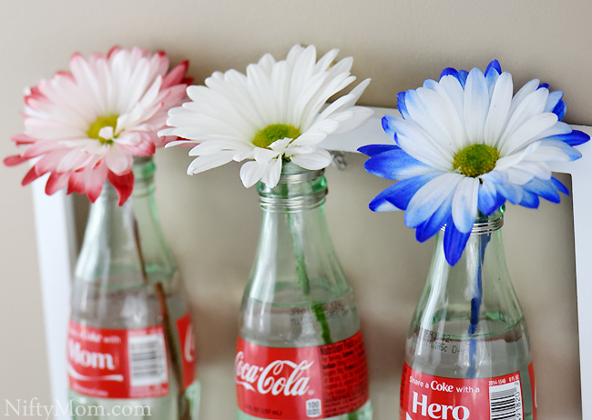 Wall Flower Vases with Coke Bottles