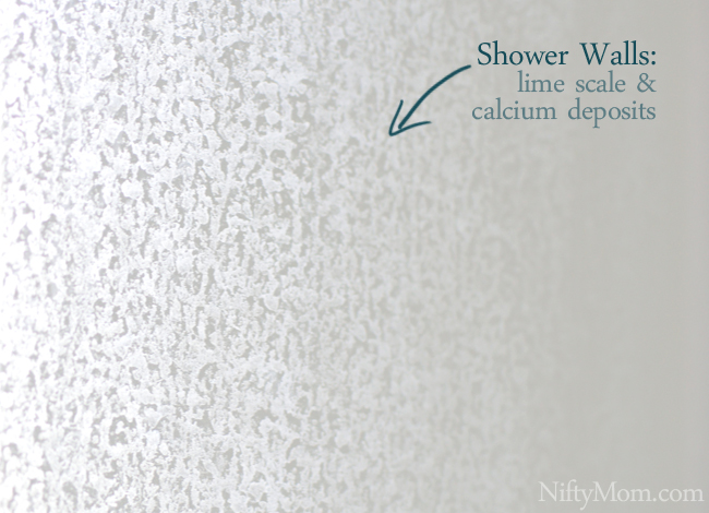 Shower Walls with Lime Scale & Calcium Deposits #ZepSocialstars