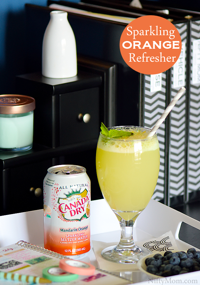 2-Ingredient Sparkling Orange Refresher #WaterOnlyBetter