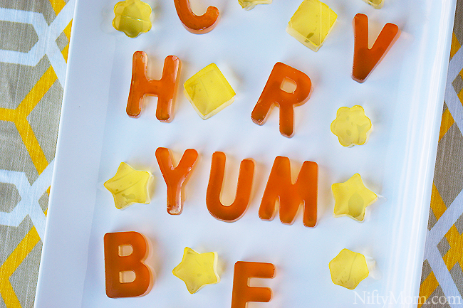 Homemade Alphabet Fruit Juice Gummies (only 2 ingredients)