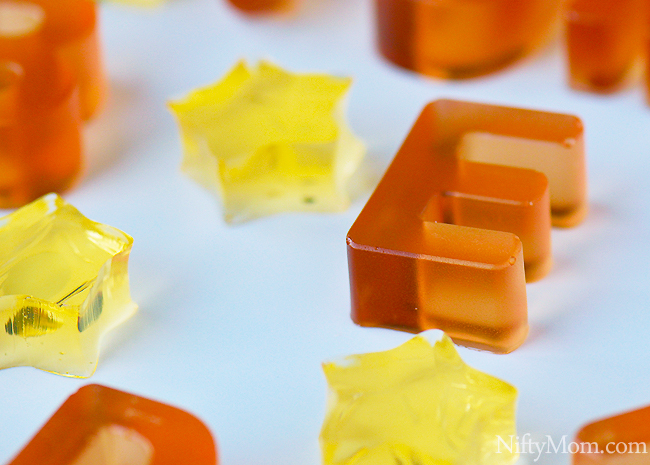 Homemade Alphabet Fruit Juice Gummies (only 2 ingredients)