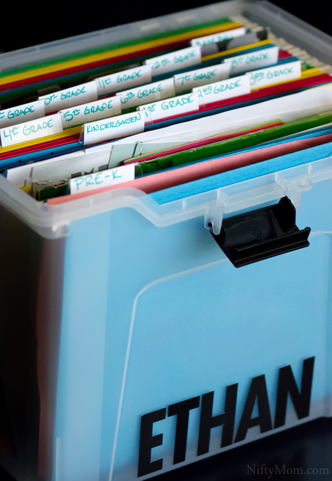 How to Organize School Paperwork Memorabilia #WaterOnlyBetter