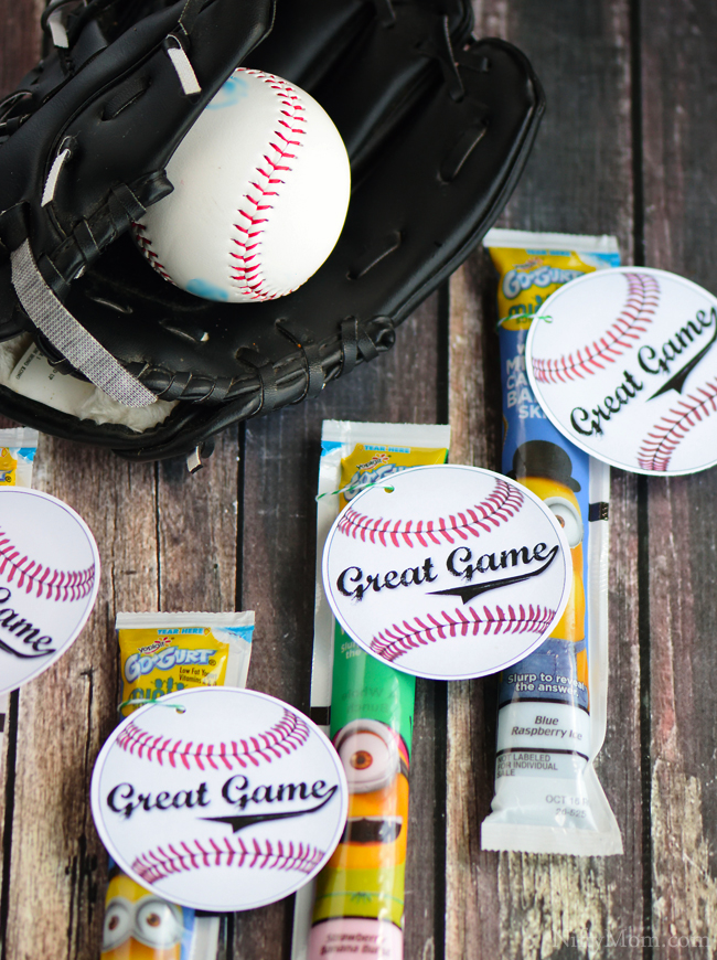 Printable Baseball Post-Game Snacks Tag