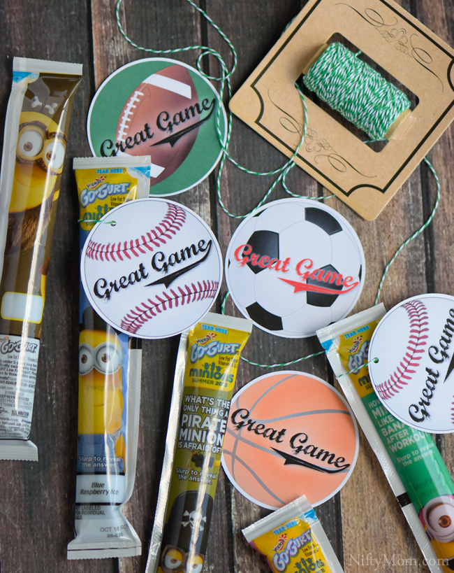 Free Printable Post Game Snack Tags for Baseball, Soccer, Football and Basketball