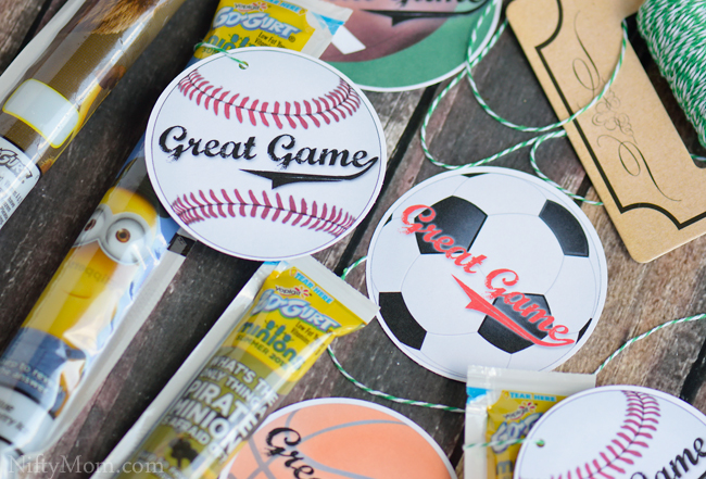 Free Printable Post Game Snack Tags for Baseball, Soccer, Football and Basketball