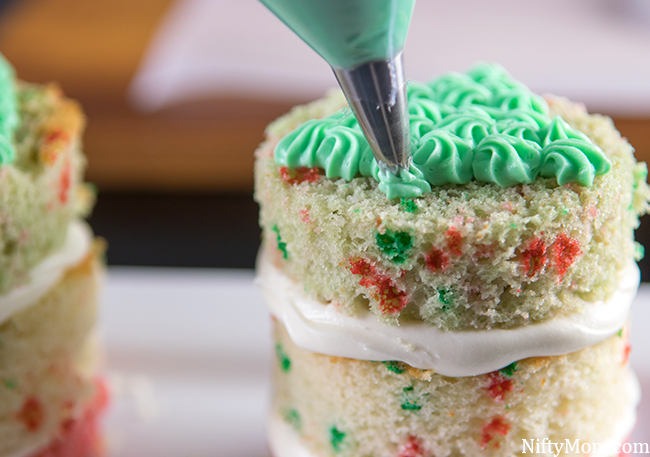 Piping Icing into Christmas Tree