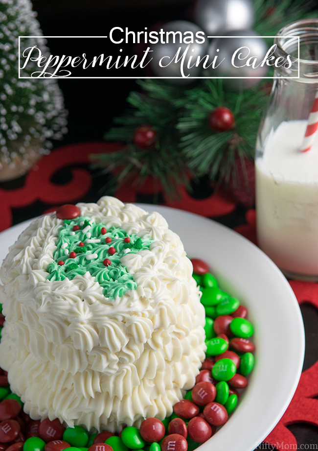 Mini Layered Peppermint Cakes for Christmas 