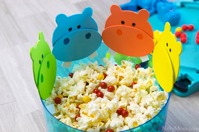 Hungry Hungry Hippos Game Night Ideas (snack mix & printable hippo template)