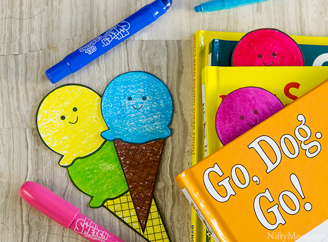 DIY Scented Ice Cream Cone Bookmarks with Free Printable