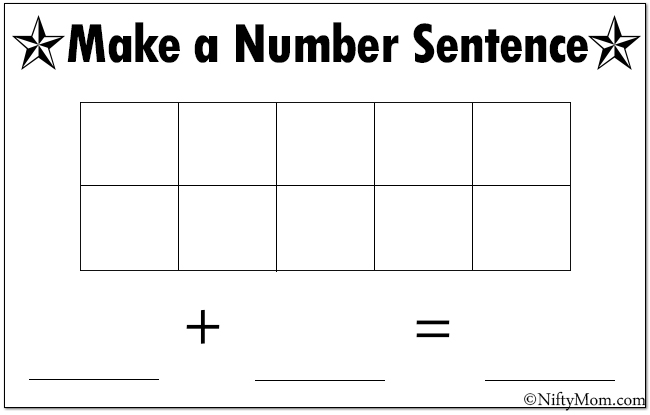 Free Number Sentence Ten Frame Printable